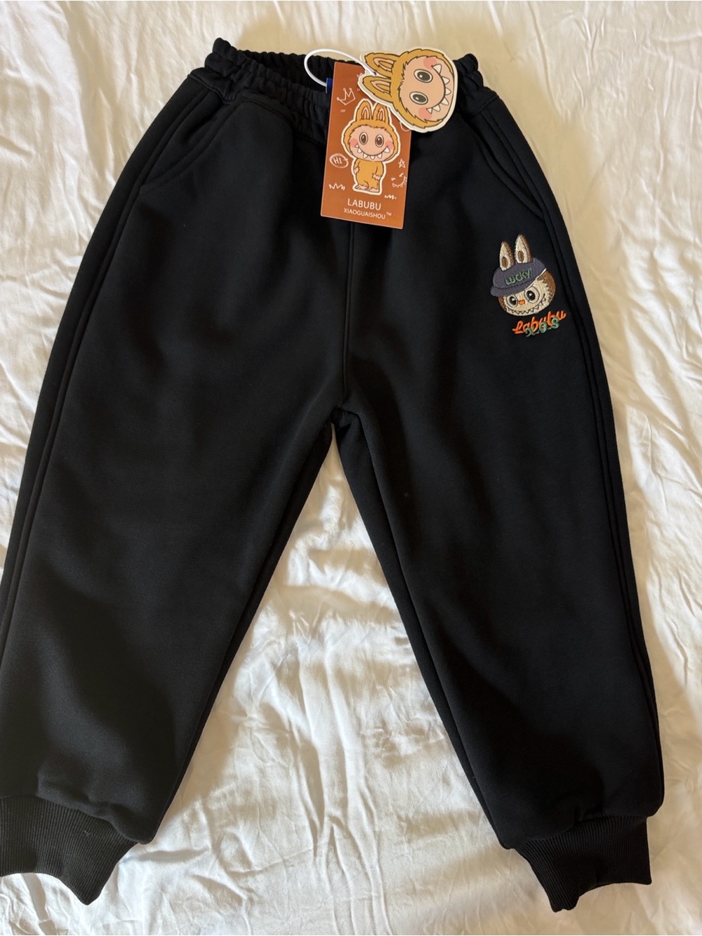 Labubu Kids Black Jogger Bottoms